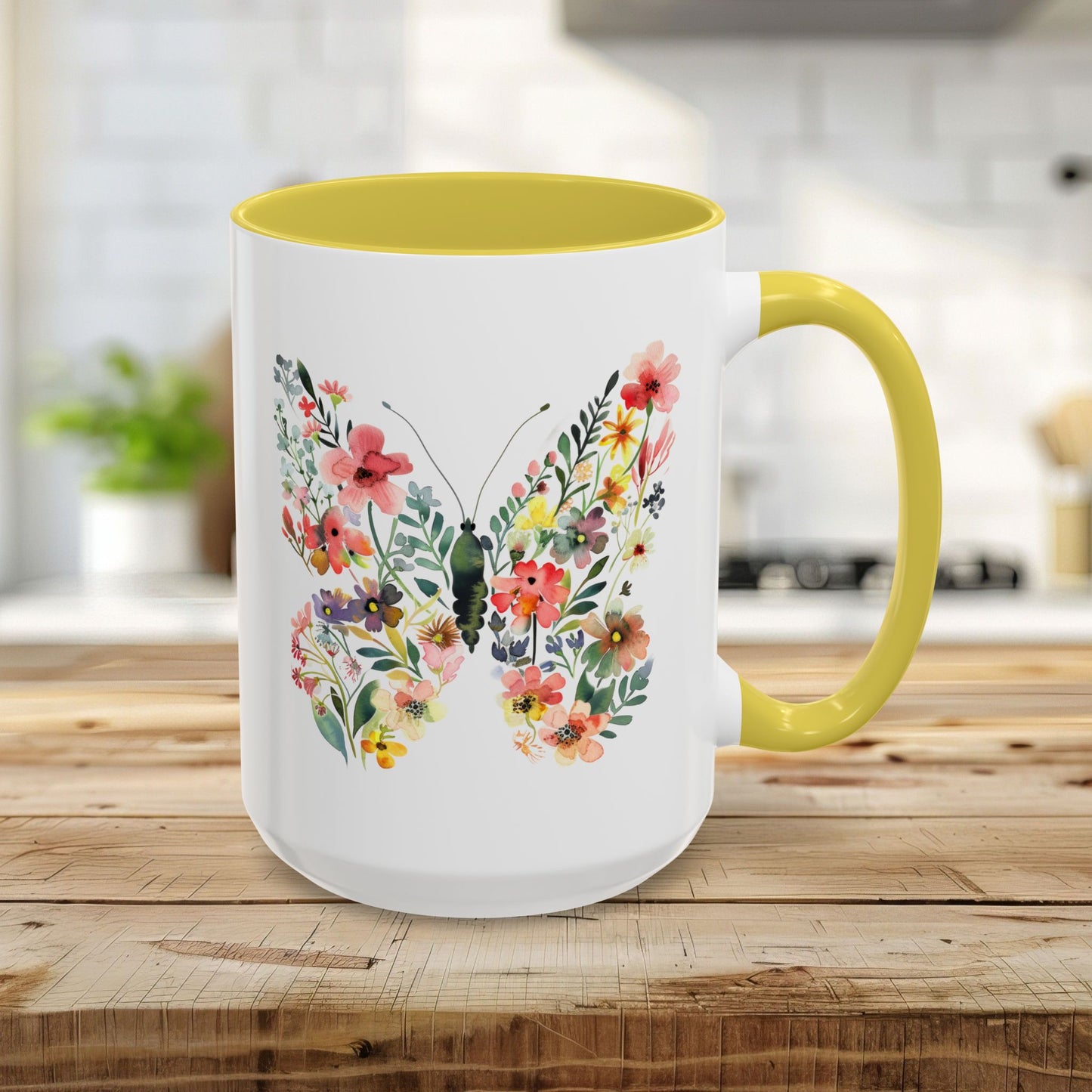 Bright Floral Butterfly Mug (11/15oz)