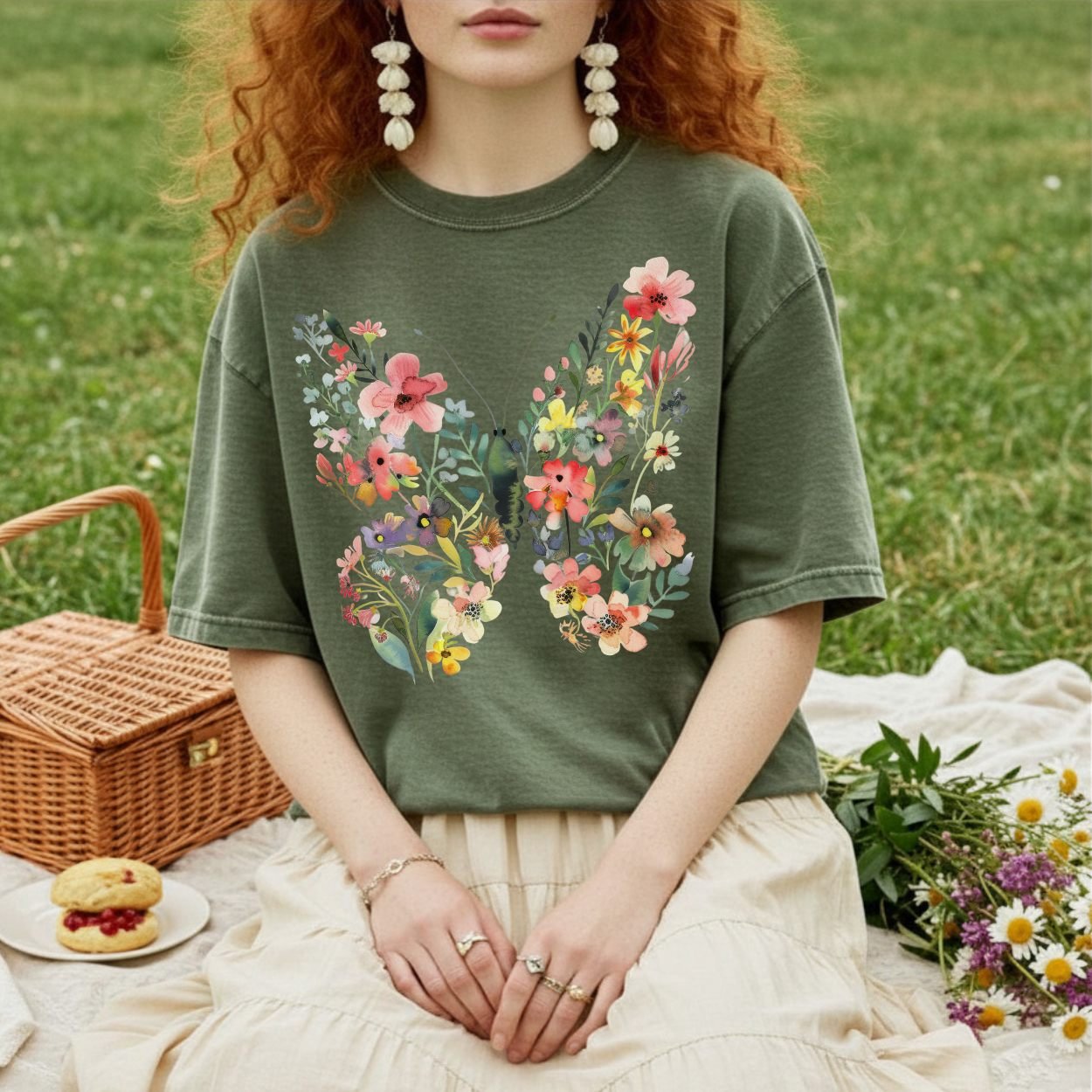 Butterfly Bright Floral T-Shirt