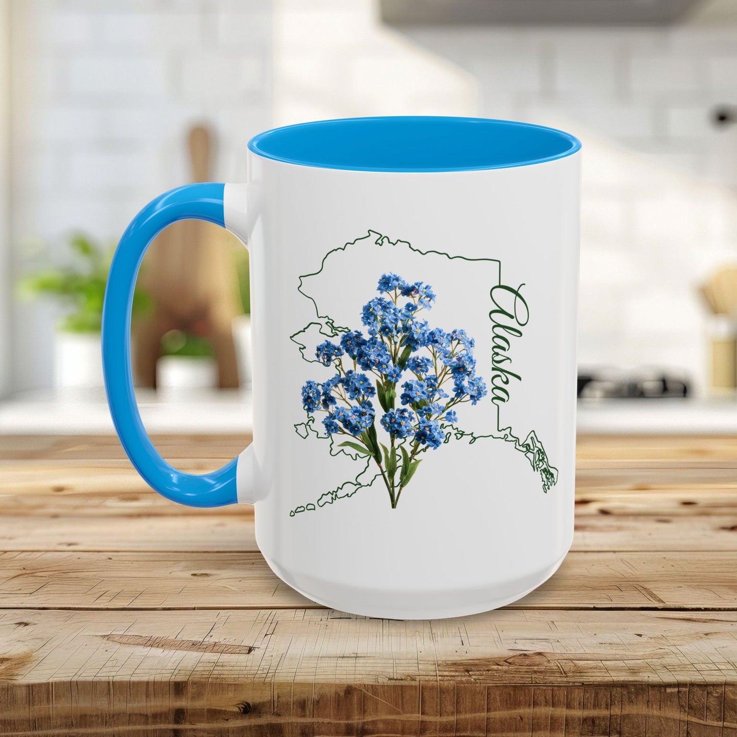 Alaska State Flowel Mug – Alpine Forget-Me-Not (11/15oz)