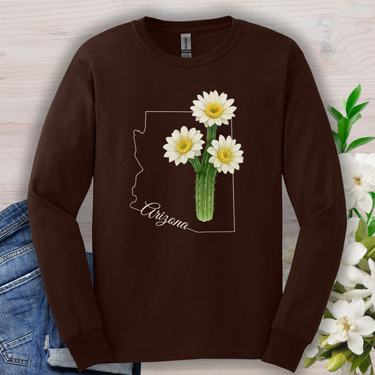 Arizona State Flower Long Sleeve Tee - Saguro Cactus