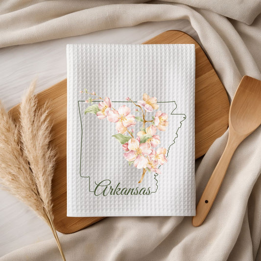 Arkansas State Flower Tea Towel – Apple Blossoms