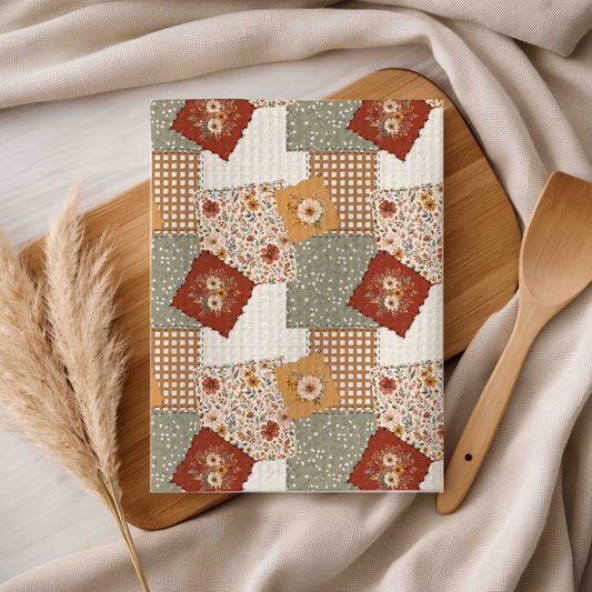 Autumn Country Plaid Patchwork Tea Towel