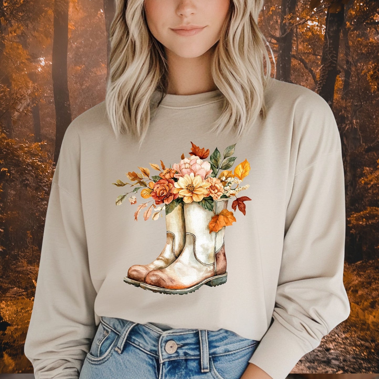 Autumn Gardening Boots Long Sleeve T-Shirt