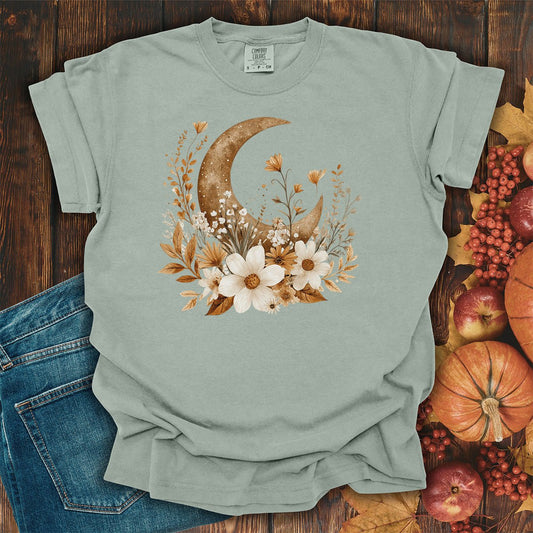 Autumn Harvest Floral Moon T-Shirt