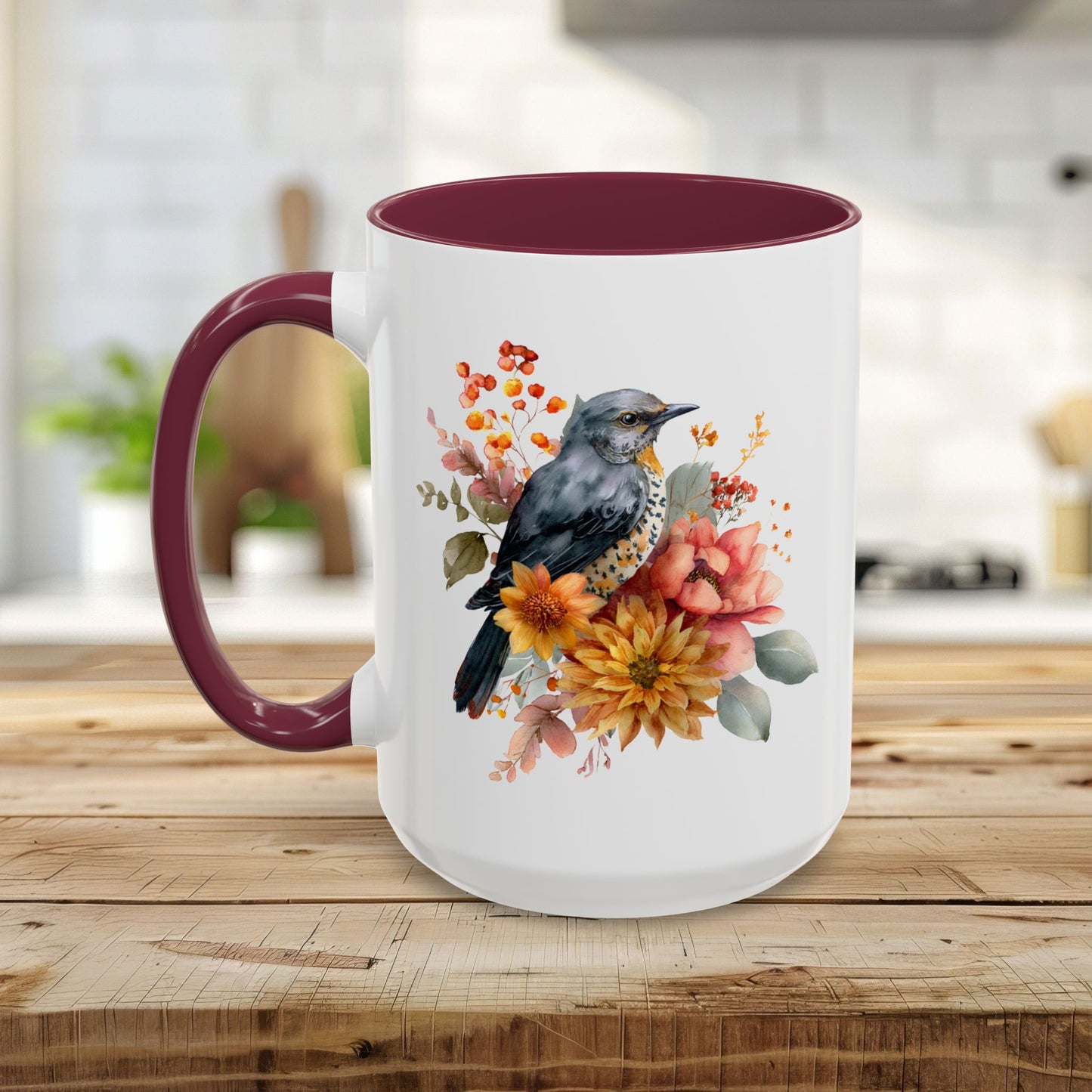 Autumn Vintage Meadow Bluebird Mug (11/15oz)