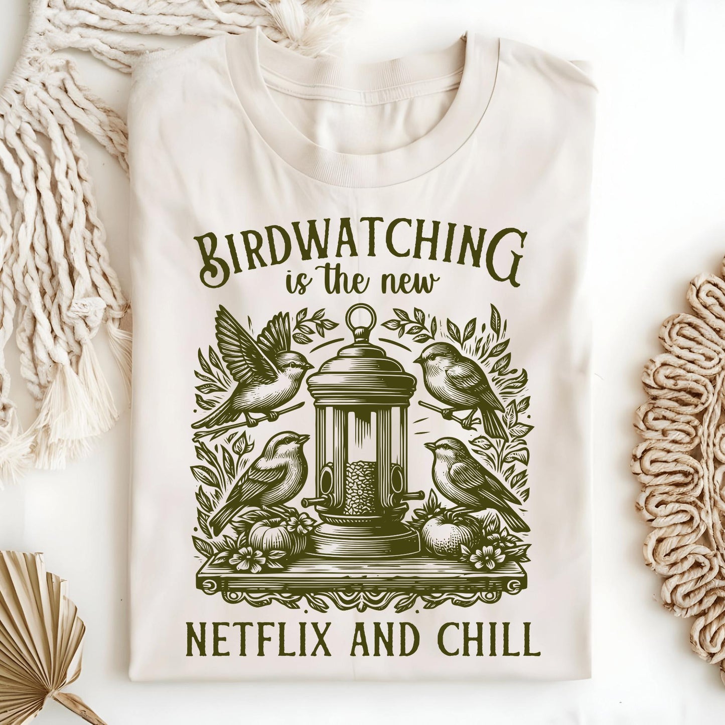 Wild Petal Threads T-Shirt Natural / S Birdwatching is the New Netflix and Chill Vintage T-Shirt