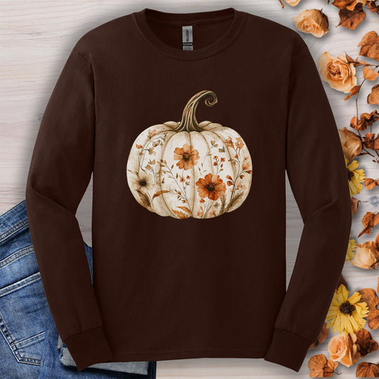 Boho Floral Pumpkin Long Sleeve Tee