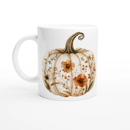 Boho Floral Pumpkin Mug