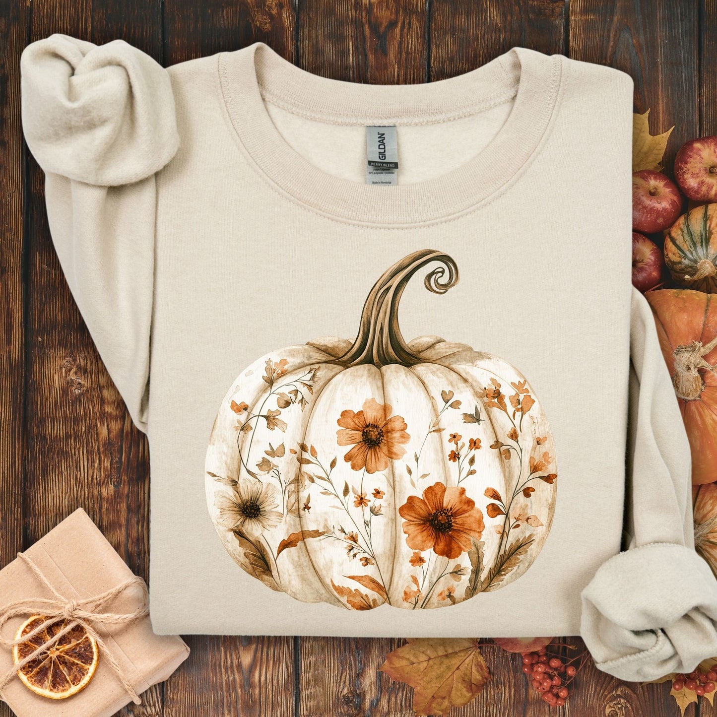 Boho Floral Pumpkin Sweatshirt