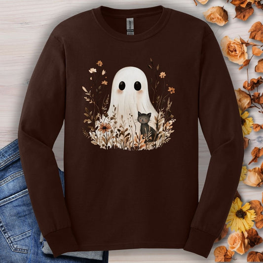 Boho Ghost & Black Cat Long Sleeve Tee