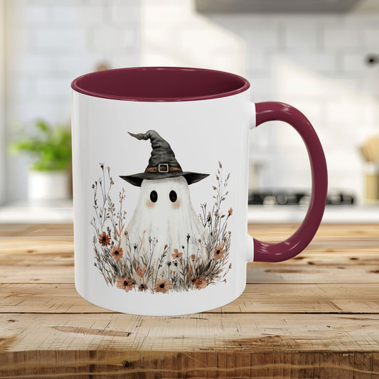 Boho Ghost Witch with Wildflowers Mug (11/15oz)