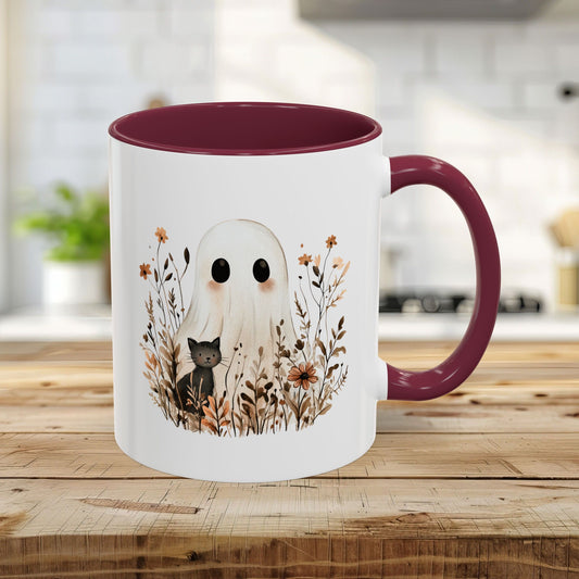 Boho Ghost and Black Cat Mug (11/15oz)