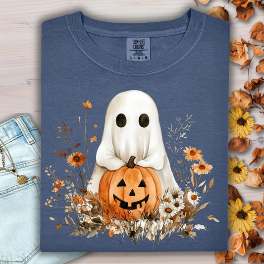 Boho Ghost and Pumpkin Tee
