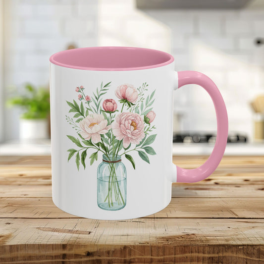Botanical Peony Arrangement in Glass Jar (11/15oz)