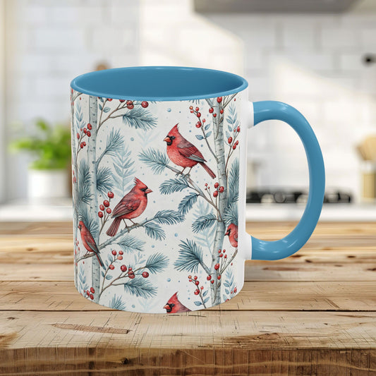 Cardinal in Snowy Birch Trees 11 & 15 oz. Mug