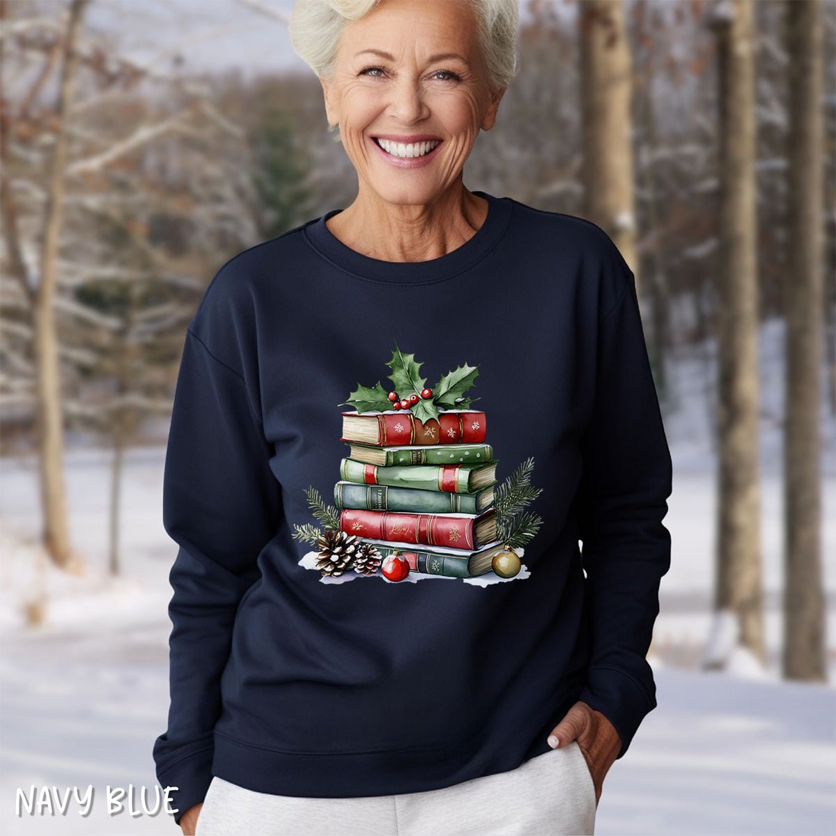 Christmas Book Stack Sweatshirt