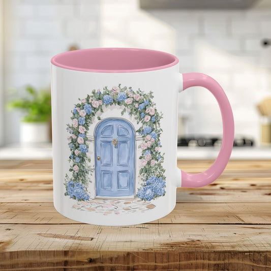 Cottage Doorway with Hydrangeas Mug (11oz/15oz)