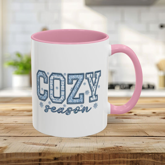 Cozy Winter Season Preppy Patchwork Mug (11/15oz)
