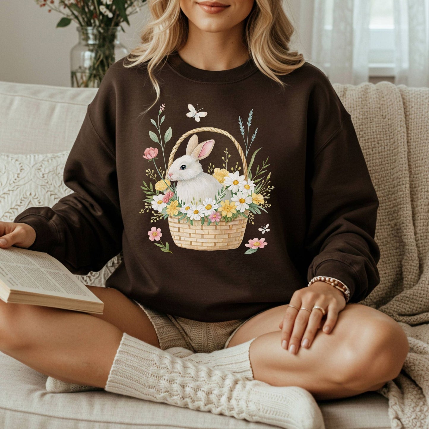 Easter Bunny's Floral Basket Sweatshirt