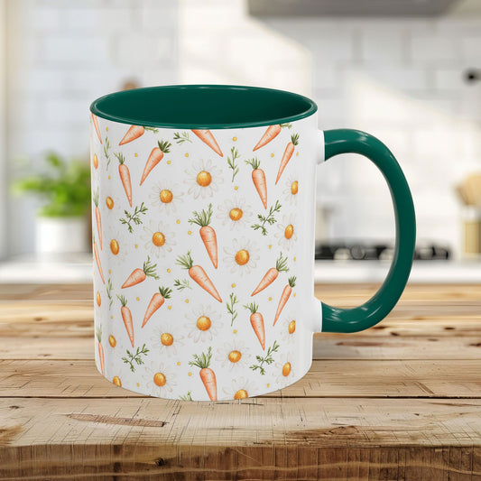 Easter Carrot & Daisy Pattern Ceramic Mug (11/15oz)