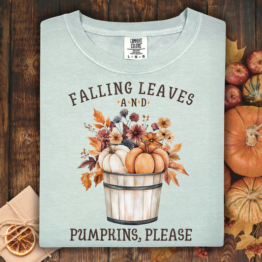 Falling Leaves and Pumpkins Please T-Shirt