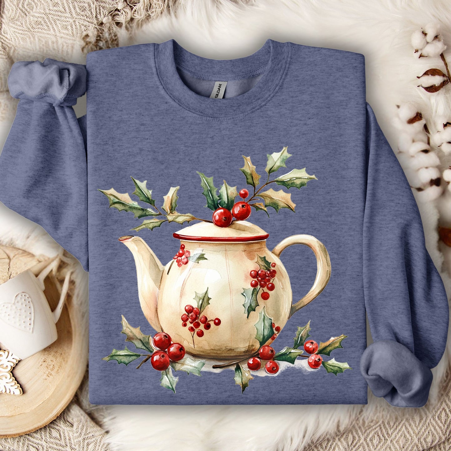 Farmhouse Christmas Teapot Sweatshirt