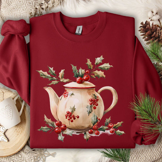 Farmhouse Christmas Teapot Sweatshirt