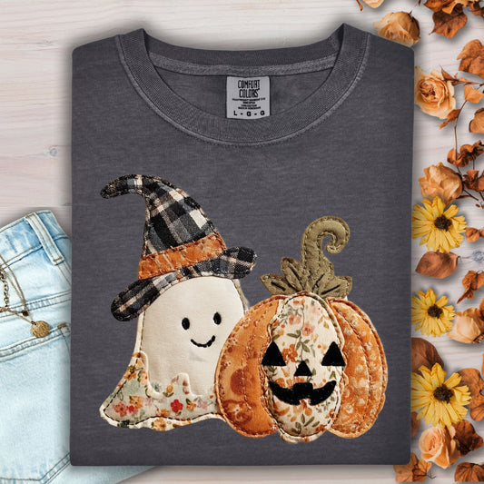 Faux Patchwork Halloween T-Shirt