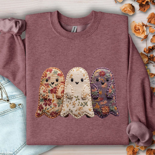 Faux Quilted Ghost Trio Sweatshirt