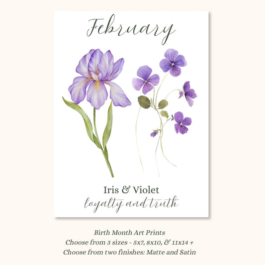 February Birth Month Flower Art Print
