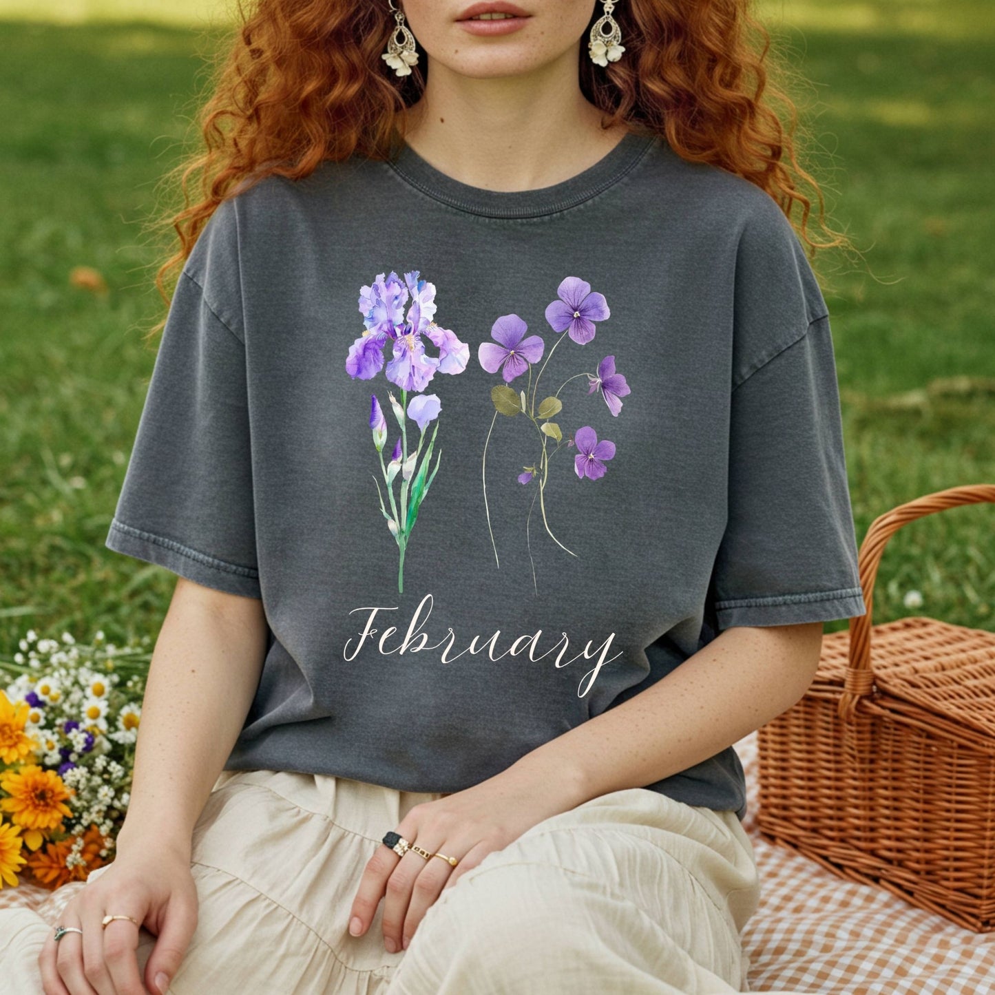 February Birth Month Flower T-Shirt — Iris & Violet