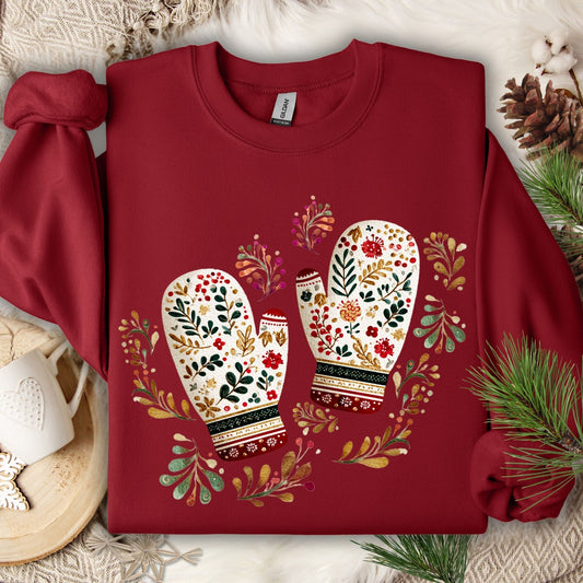 Folk Art Winter Mittens Sweatshirt