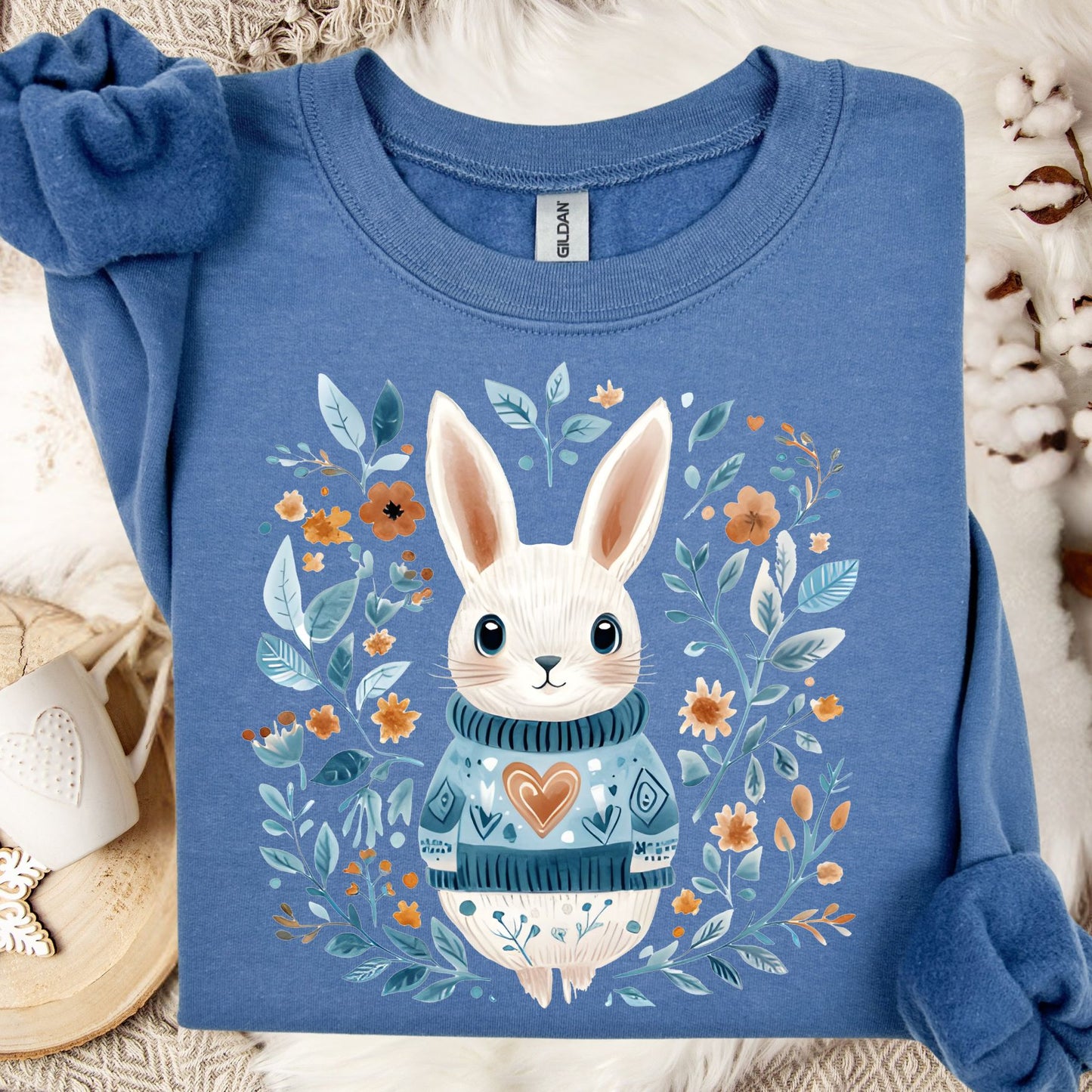 Folk Art Winter Rabbit Sweatshirt