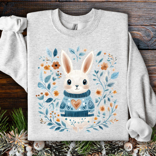 Folk Art Winter Rabbit Sweatshirt