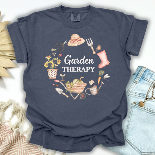 Garden Therapy Floral Wreath T-Shirt
