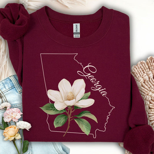 Georgia State Flower Sweatshirt - Sweet Bay Magnolia