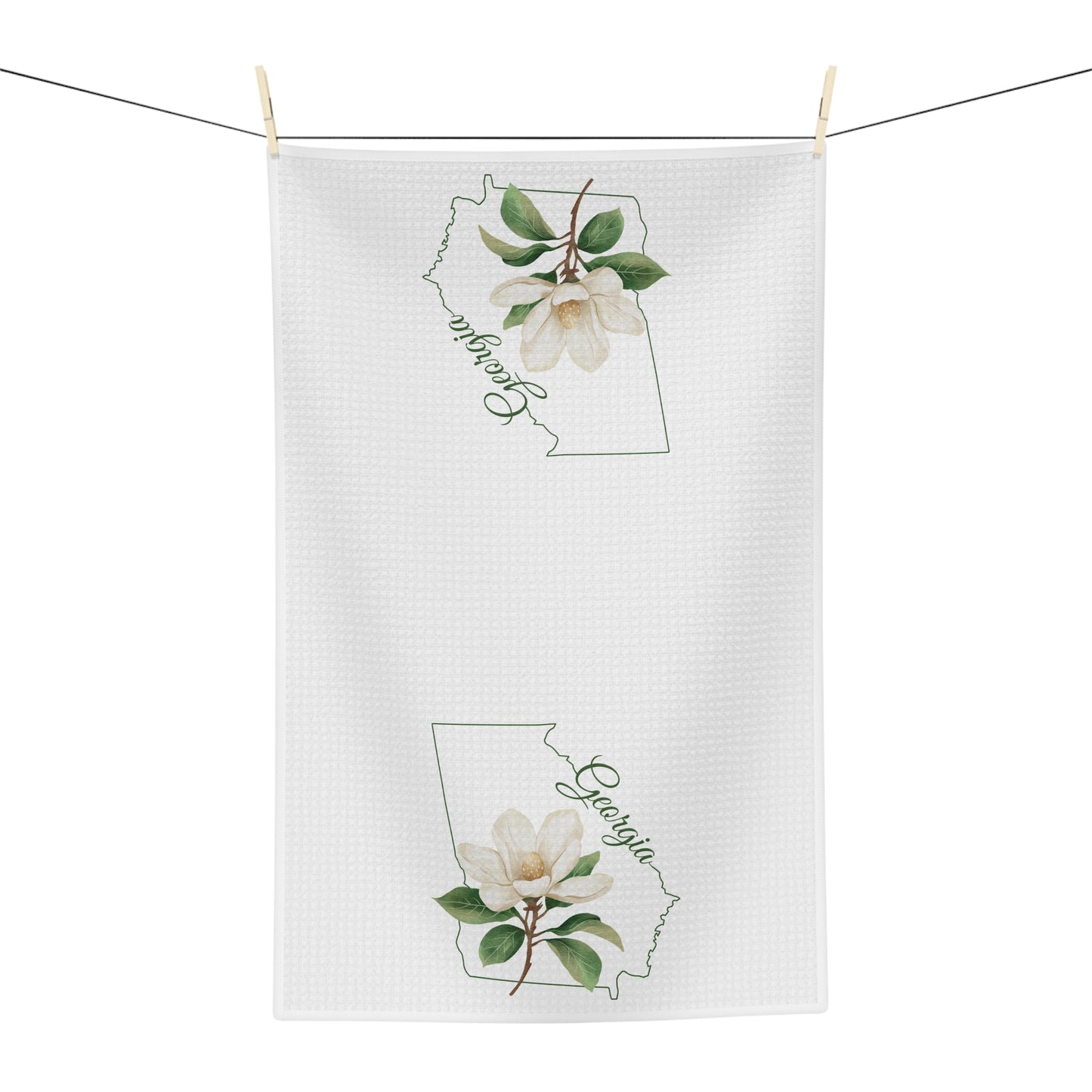 Georgia State Flower Tea Towel - Sweetbay Magnolia