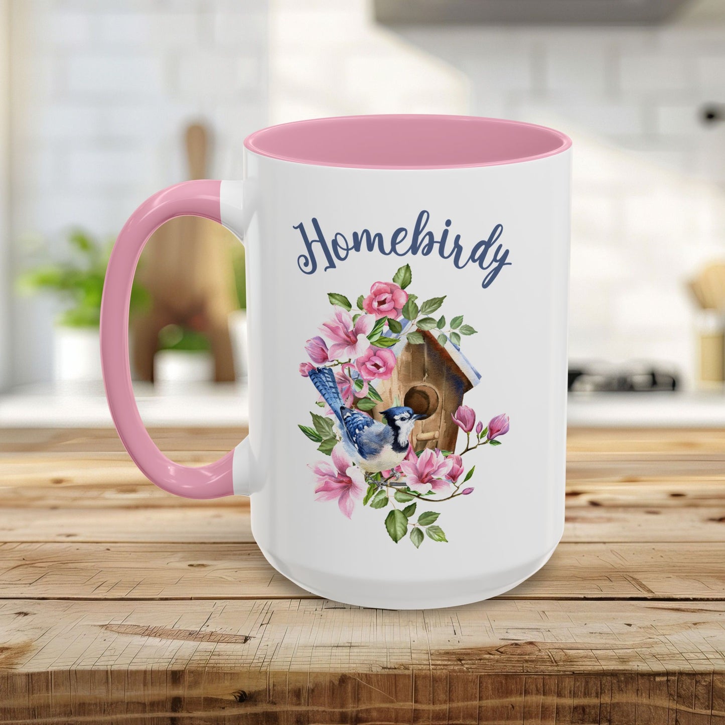 Homebirdy (Homebody) Blue Jay Birdhouse Mug (11/15oz)