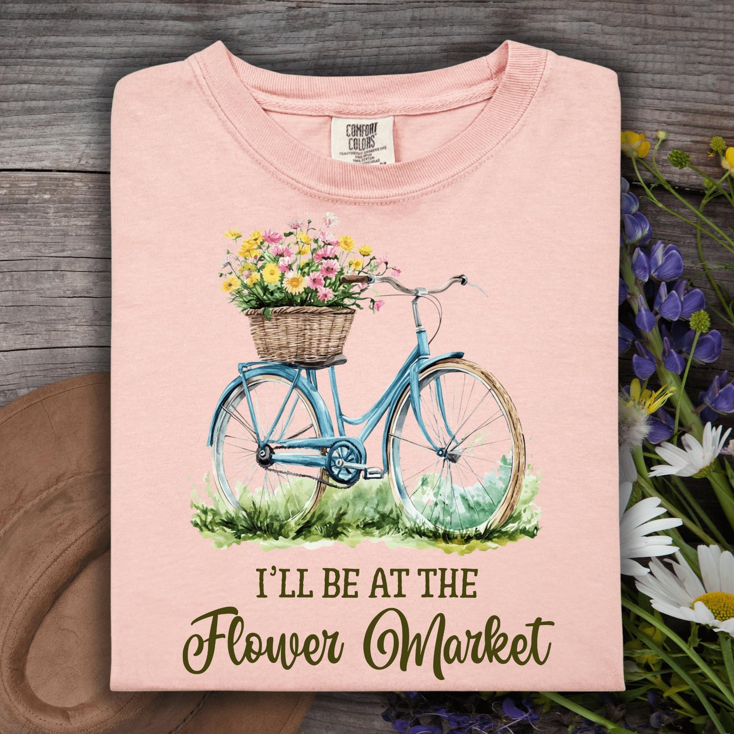 Wild Petal Threads T-Shirt S / peachy I'll Be at the Flower Market T-Shirt