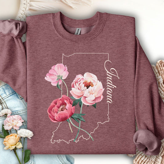Indiana State Flower Sweatshirt - Peony