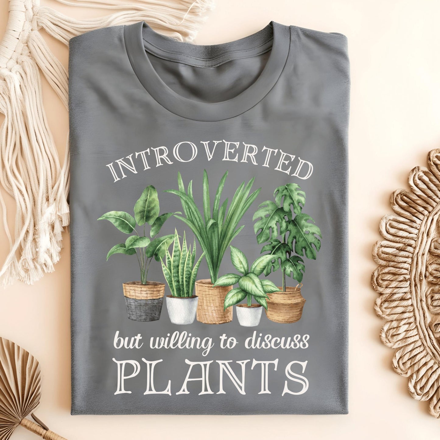 Wild Petal Threads T-Shirt Graphite Heather / S Introverted But Willing to Discuss Plants T-Shirt
