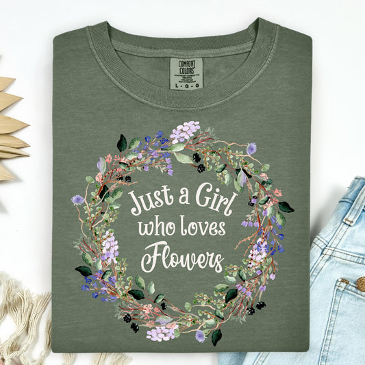 Just a Girl Who Loves Flowers T-Shirt