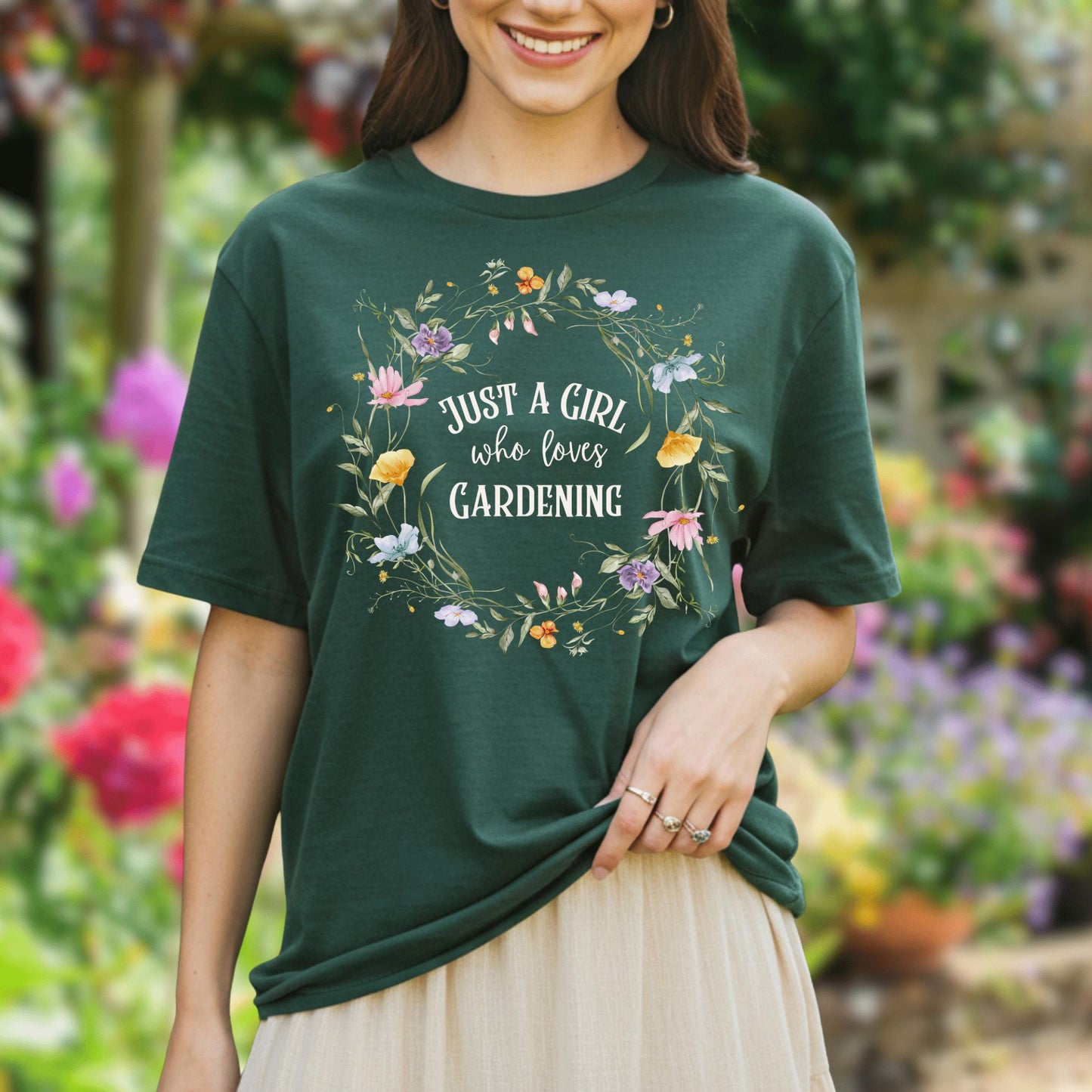 Wild Petal Threads T-Shirt Just a Girl Who Loves Gardening T-Shirt