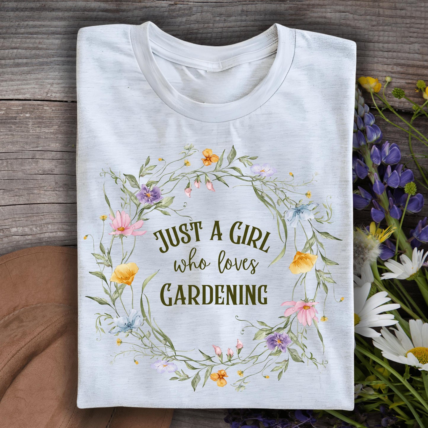 Wild Petal Threads T-Shirt Just a Girl Who Loves Gardening T-Shirt