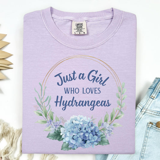 Just a Girl Who Loves Hydrangeas T-Shirt