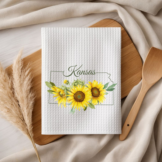 Kansas State Flower Tea Towel— Wild Native Sunflower