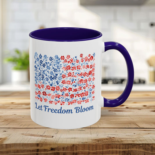 Let Freedom Bloom Floral Flag Mug (11/15oz)