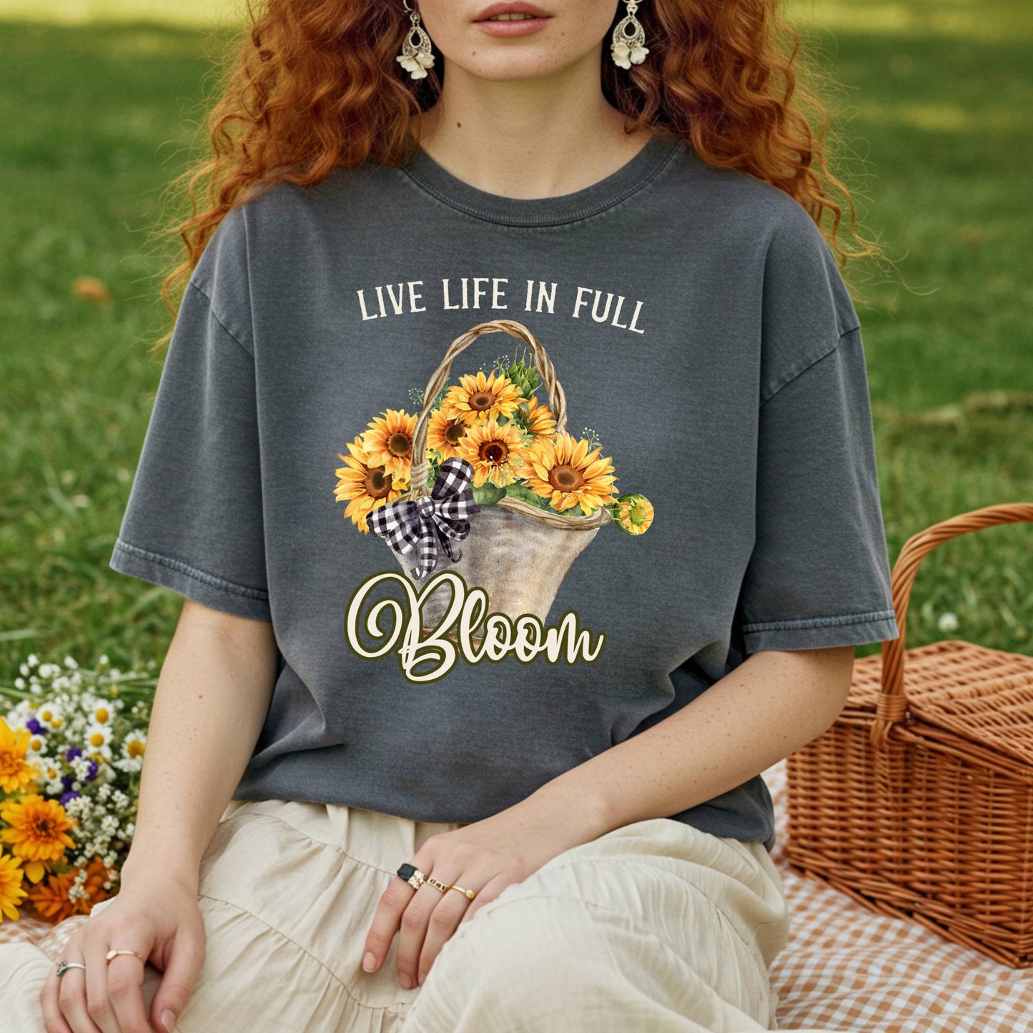 Live Life in Full Bloom Sunflower T-Shirt