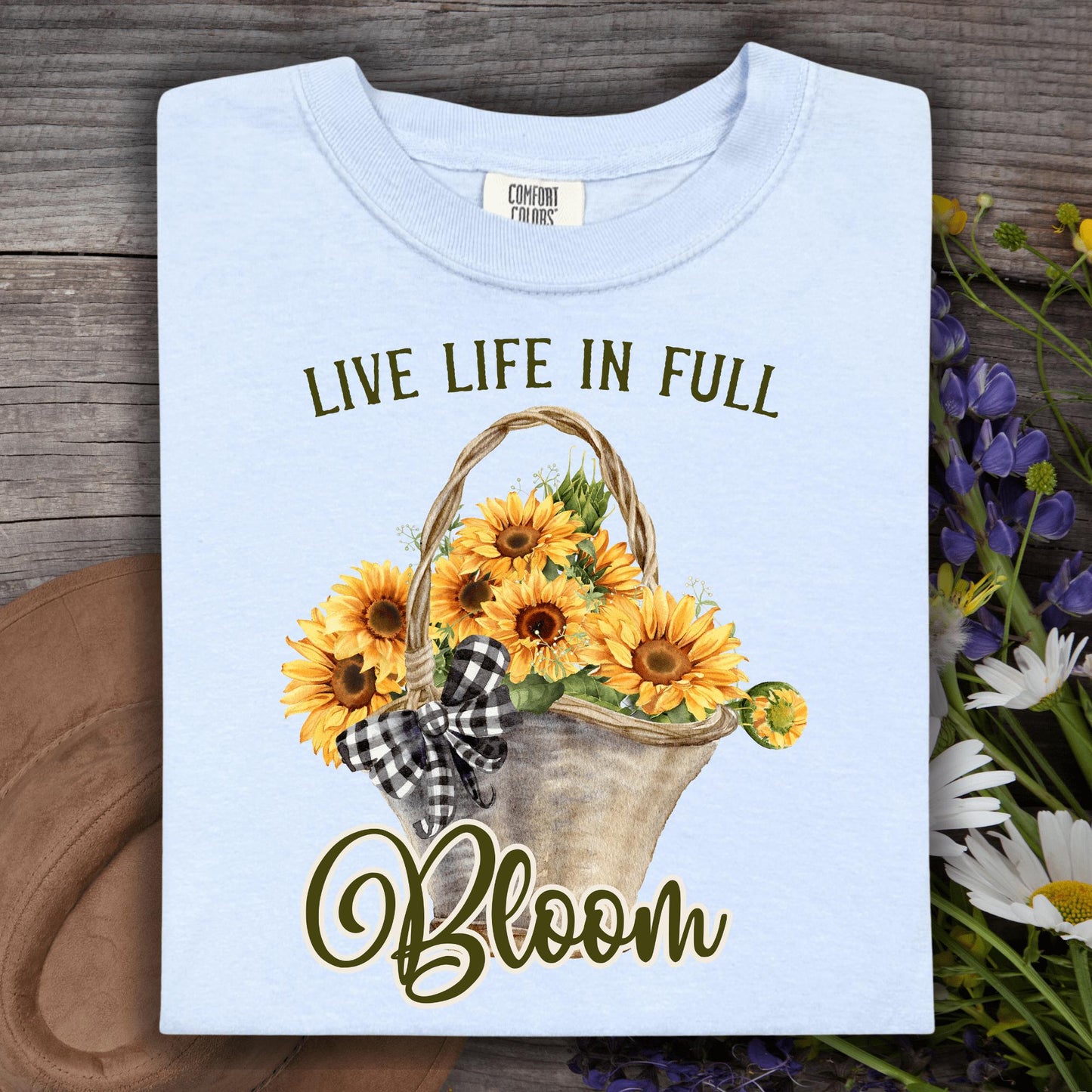 Wild Petal Threads T-Shirt S / hydrangea Live Life in Full Bloom Sunflower T-Shirt