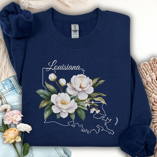 Louisiana State Flower Sweatshirt - Magnolia